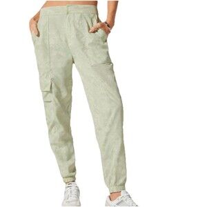 Fabletics Cargo Joggers Womens Small Sage Green Tie Dye Nylon Sporty Gym Utility